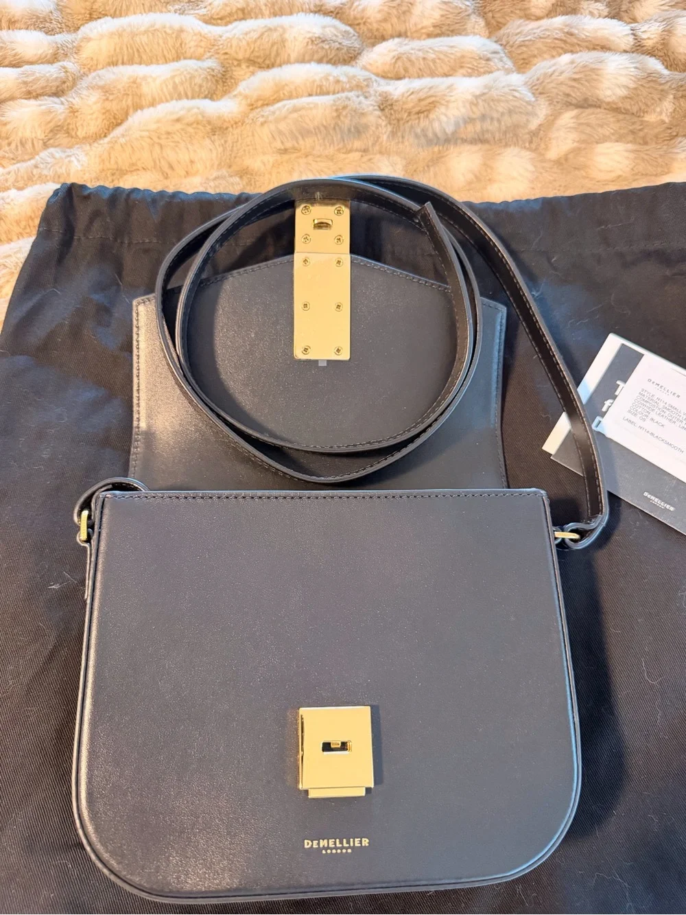 DeMellier Vancouver Small Smooth Black Leather Crossbody NWT